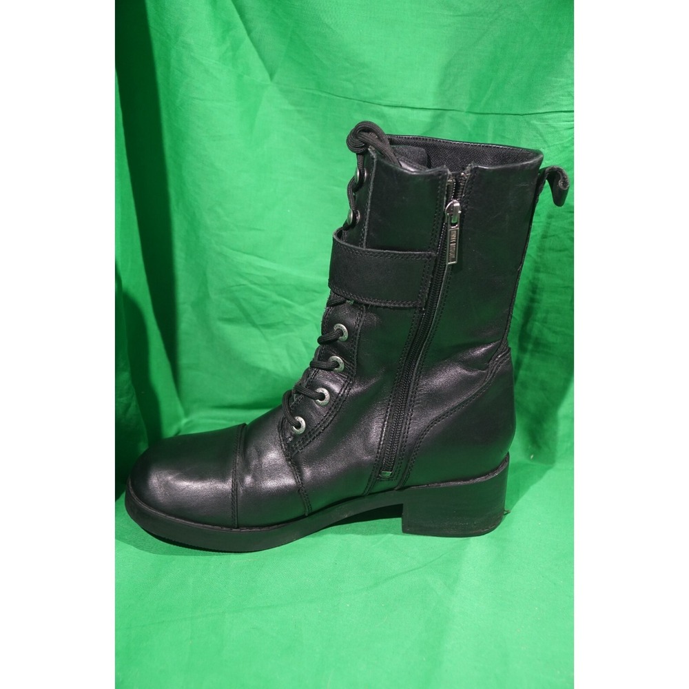 Harley Davidson Womens Jammie Combat Biker Riding Boots Black Leather Size 9.5M - Picture 6 of 9